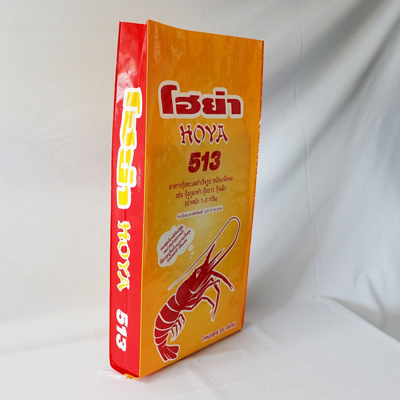 Thailand 25kg bopp woven  plastic  shrimp/prawn feed packaging bag for  animlal food.