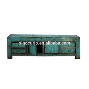 Chinese antique old vintage style solid wood shining TV stands and cabinets