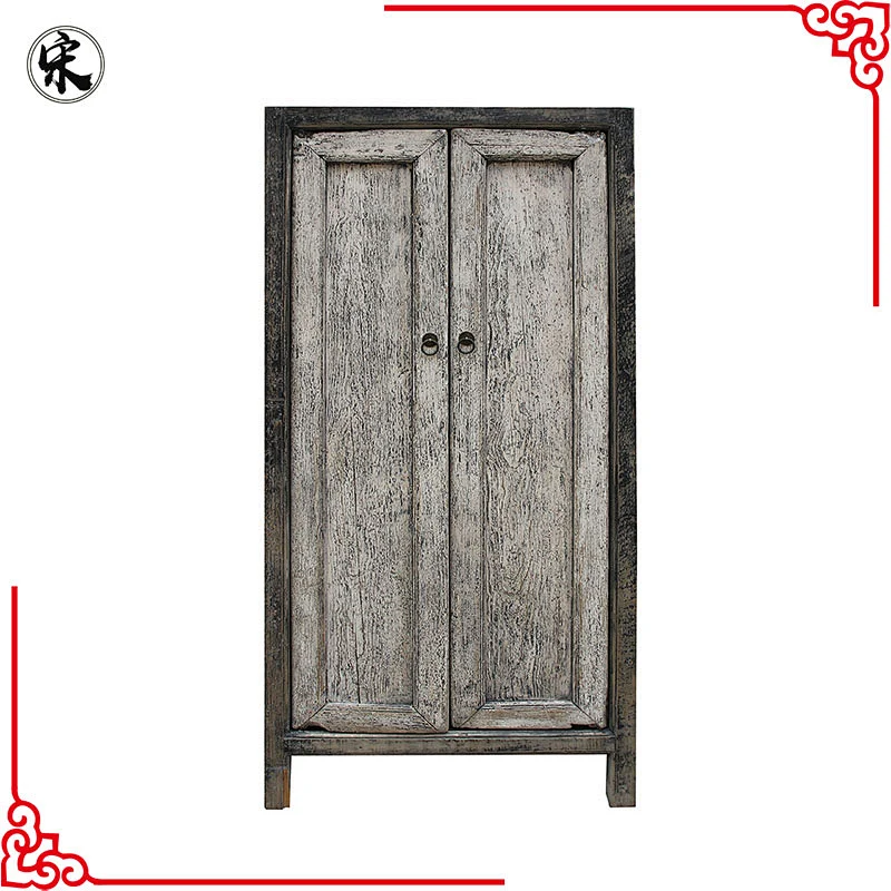 beijing chinese antique distressed shabby chic old door bedroom wardrobe furniture