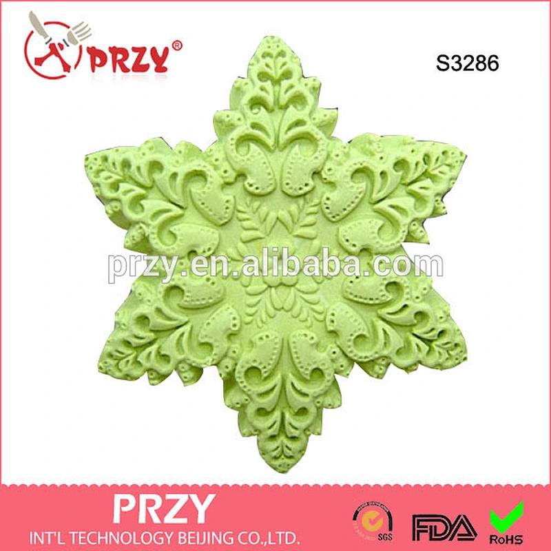 S3286 hot sale silicone molds for soap christmas snowflake silicone mould for sell