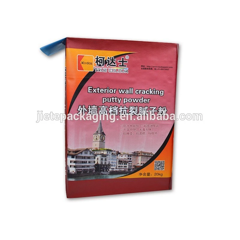 Video introduction, BOPP laminated and printed cement powder plastic PP woven bag with square flat bottom and valve port