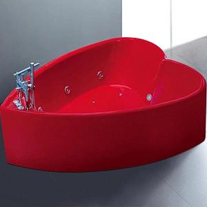 2018 new bathroom design red heart shape modern bathtub