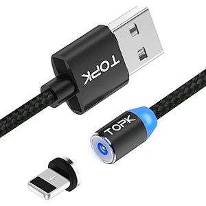 2019 new products Nylon round magnetic charge cable usb data line for iphone