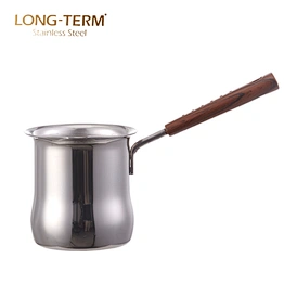 L101782 Personalized Bakelite Handle Stainless Steel Turkish Coffee Warmer
