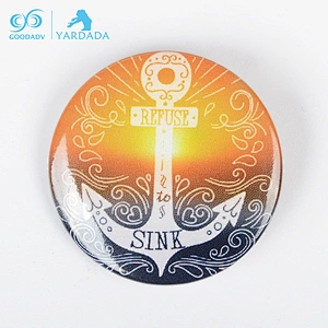 Tinplate round badge tinplate badge logo metal badges