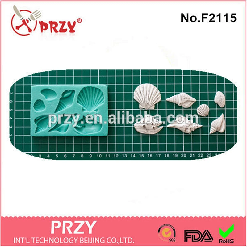 F2115 PRZY alibaba food grade seashell silicone fondant mold
