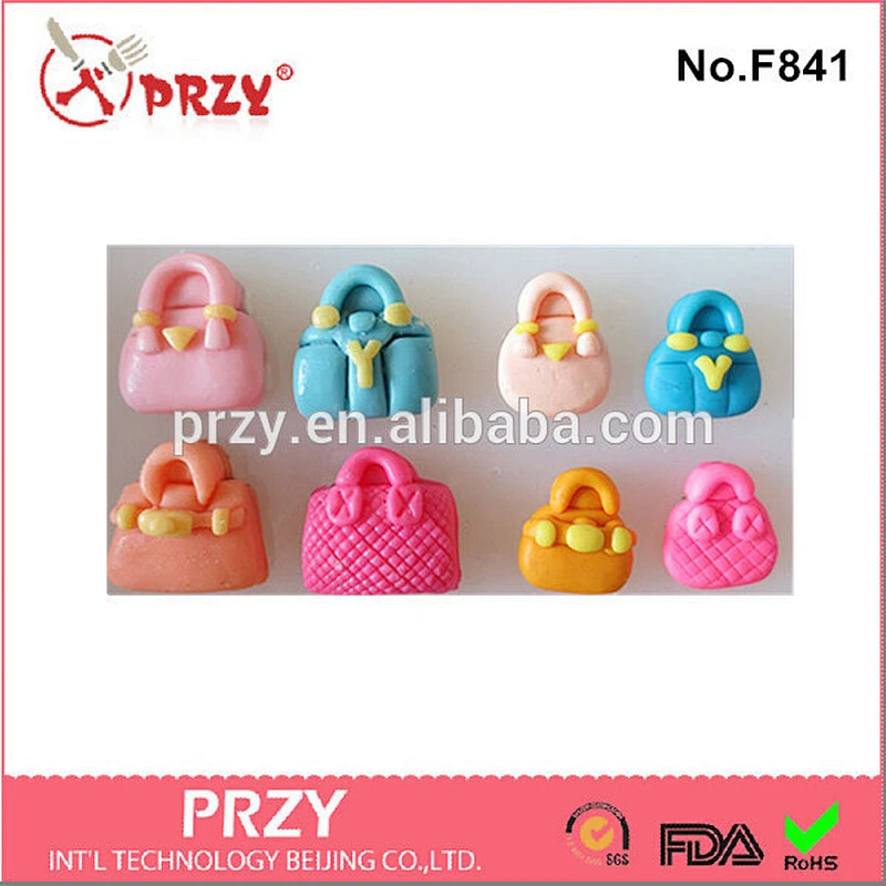 F841 przy Cake decorating famous bag silicone mold for fondant