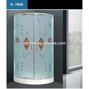 Hotel Commercial Aluminium Alloy Frame Painted Tempered Glass Enclosed Shower Room With Acrylic Tray
