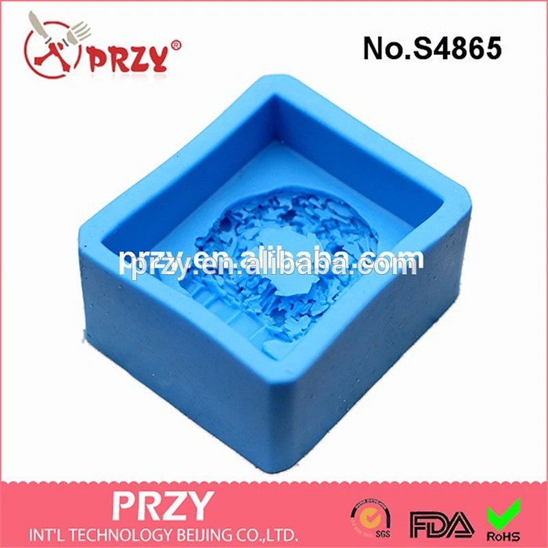 Supply rectangle flower rubber mold food grade silicone soap mold