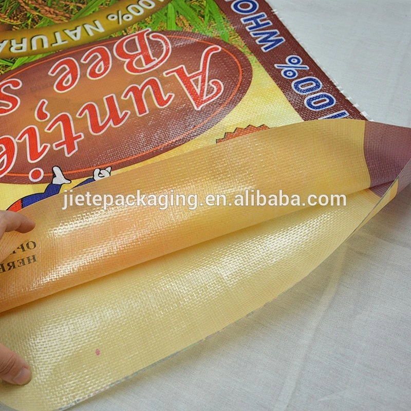 Video, printed PP woven plastic bags with own logo for packing rice