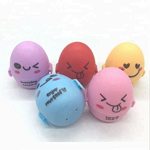 Wholesale smile face egg shape makeup sponge case holder for travel