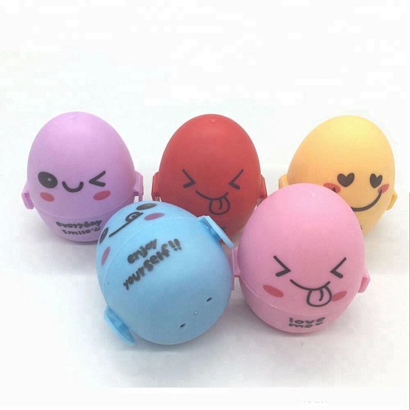 Wholesale smile face egg shape makeup sponge case holder for travel