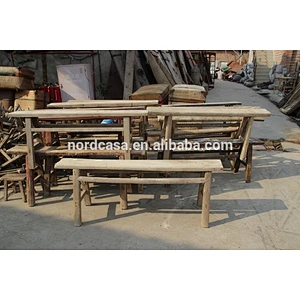 Chinese antique natural recycled solid wood bench