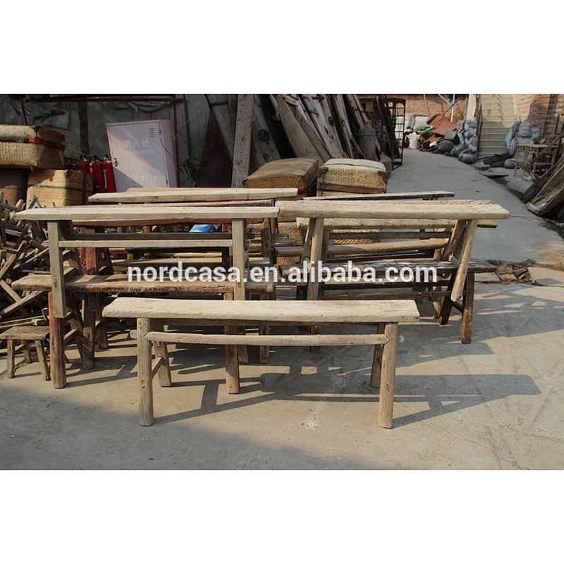 Chinese antique natural recycled solid wood bench