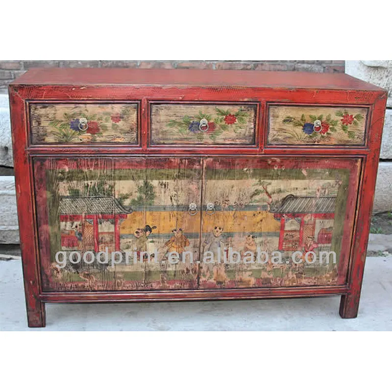 Chinese Antique Furniture Three drawer Two door cabinet