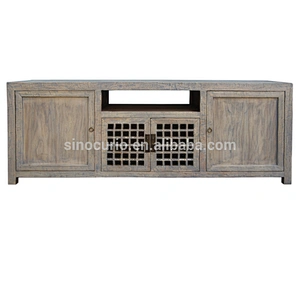 2018 antique living room recycle wood natural tv stand & cabinet