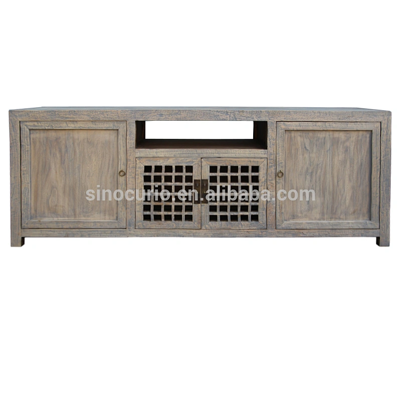 2018 antique living room recycle wood natural tv stand & cabinet
