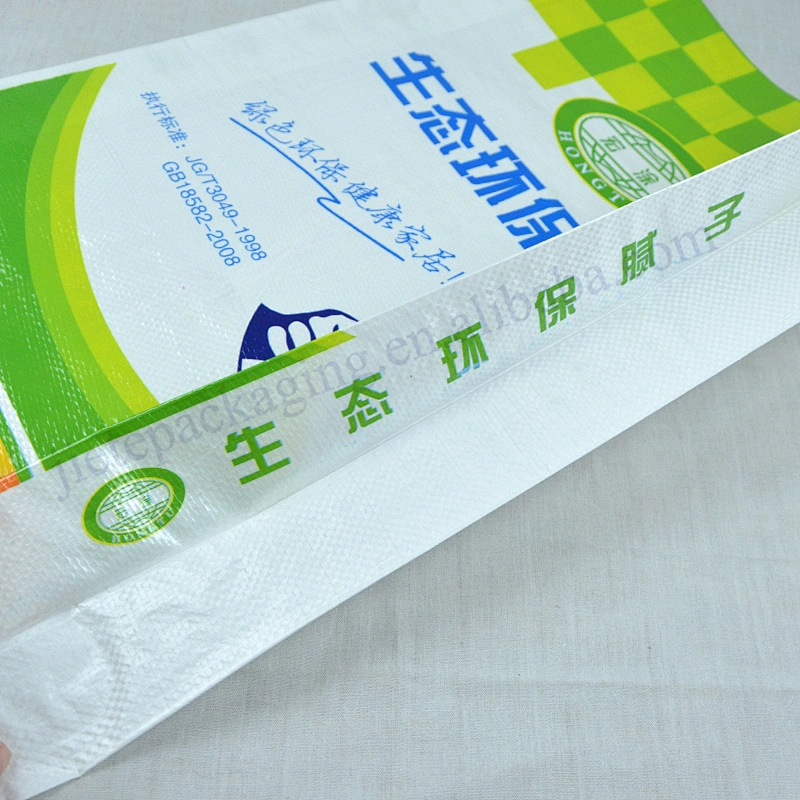 Plastic bopp laminated pp woven cement packing bag for tile adhesive,wall putty powder,pitch