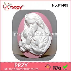 Eco-friendly High Quality Resin VIRGIN MARY with baby silicone molds