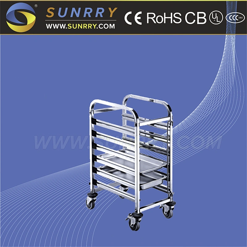 New Style stainless Steel Single Row room service trolley and Pan Trolley