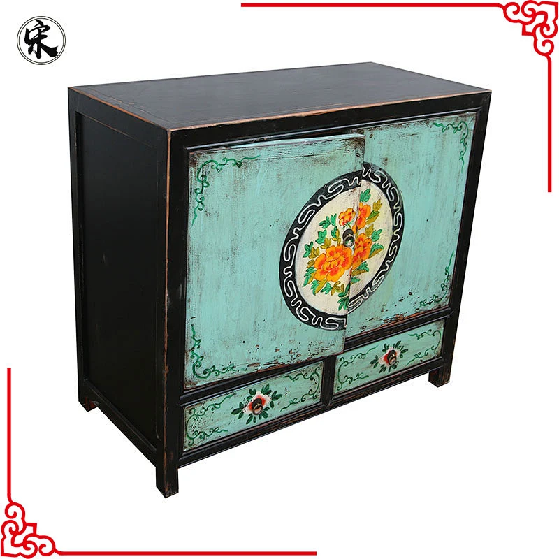 chinese antique storage painted furniture for store use