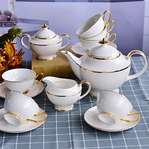 15pcs First Class High-Quality Bone China Coffee Sets tableware for European market