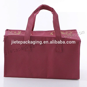 Customized plastic pp non woven shopping bag with zipper for beer, frozen food