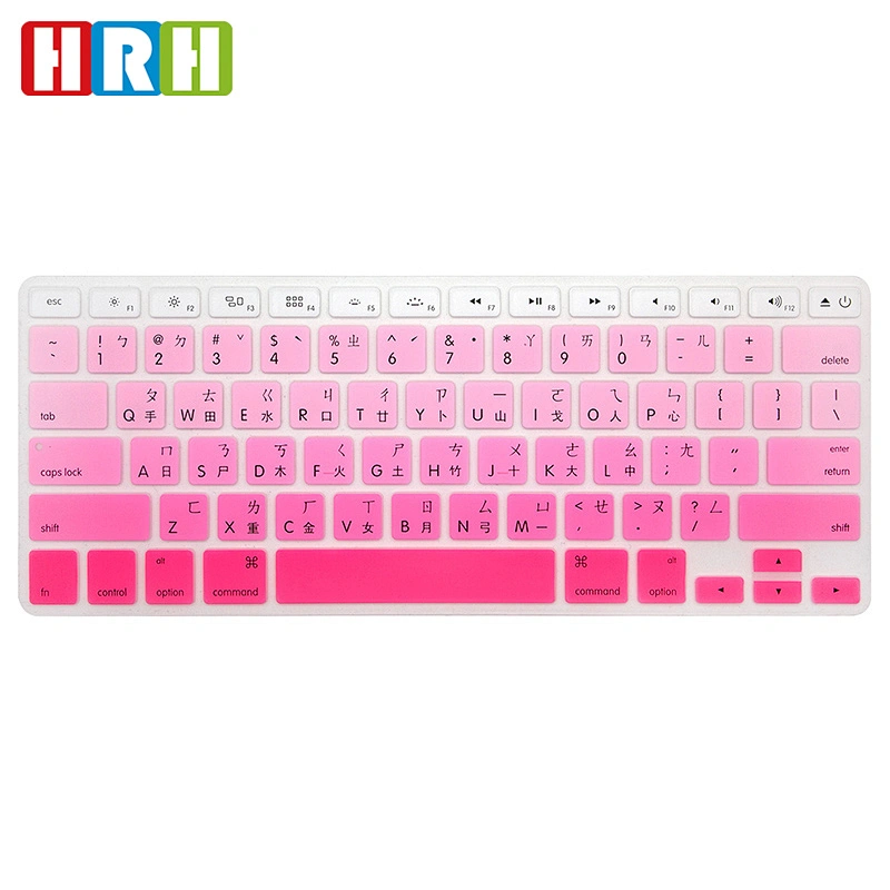 Custom taiwan Silicone Rainbow Keyboard Cover keyboard skins for Macbook air pro 13 Inch cover mac book pro a1398
