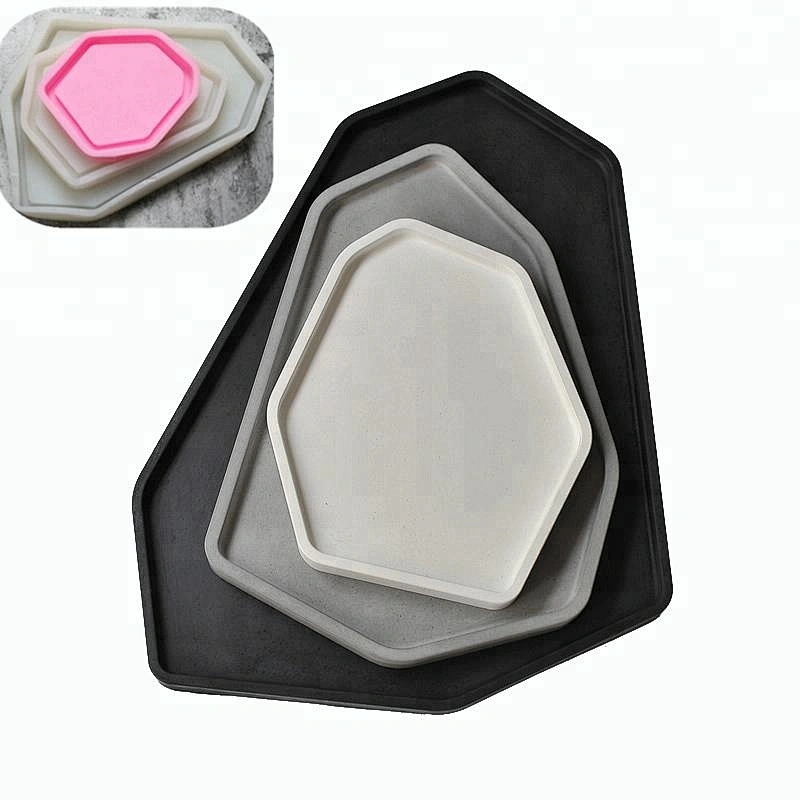 Concrete fruit dish Mold silicone irregular shape Jewelry Tray Cement Silicone molds