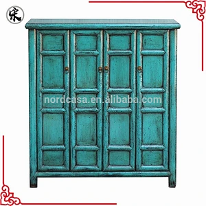 chinese traditional furniture blue finish big cabinet