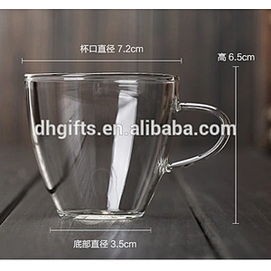 China wholesale cheap 150 ML glass tea mugs with handle
