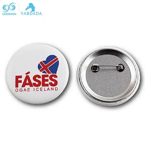 custom logo pin on metal badge with safety pins