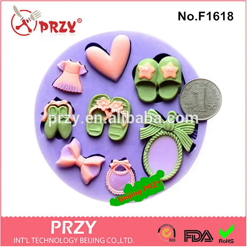 2015 hotsale eco-friendly mulit shapes Polymer clay silicone molds for fondant
