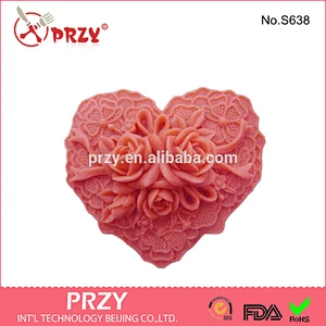 Handmade silicone heart soap molds