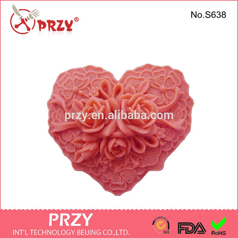 Handmade silicone heart soap molds