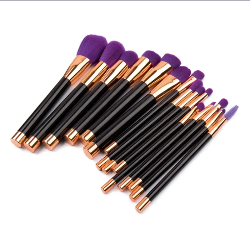 2018 hot sell soft makeup brush set with 15pcs professional makeup brush