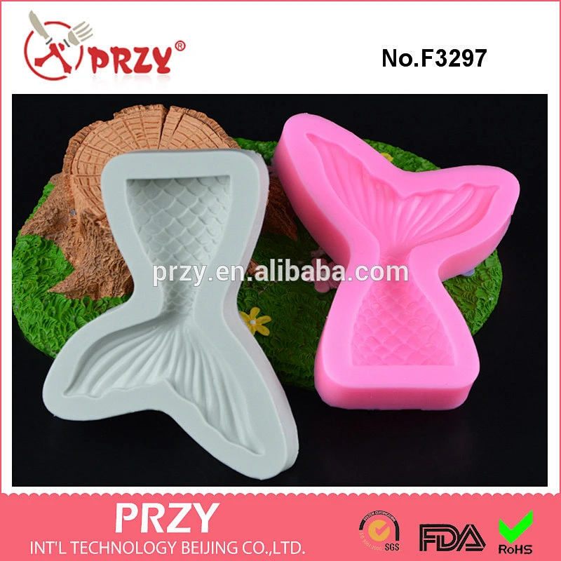 F3297 Mermaid tail silicone turn sugar mold chocolate mold baking tool DIY cake decoration