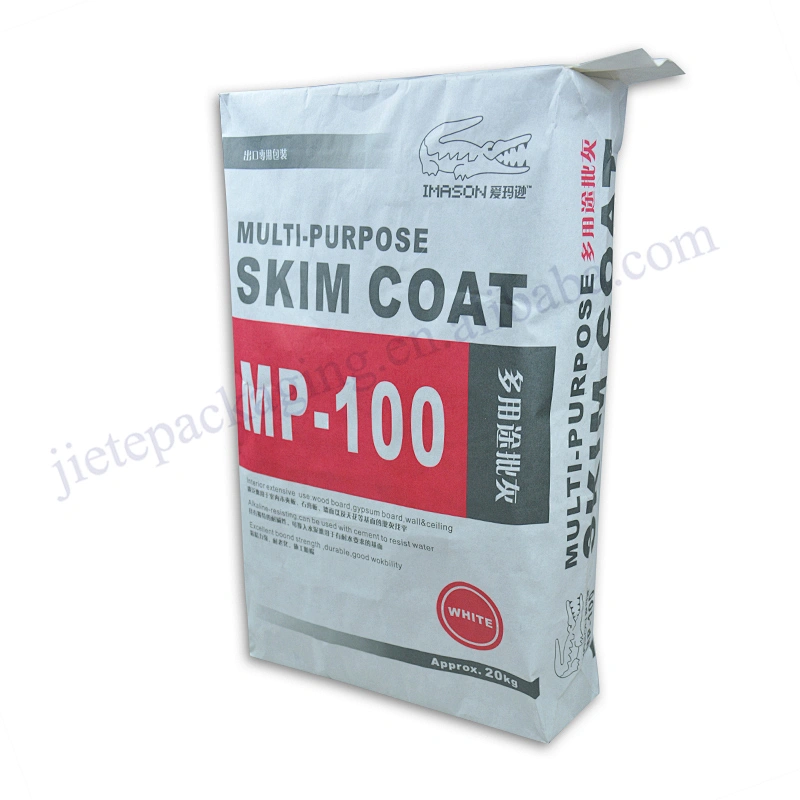 Wholesale Multi-layer kraft paper block bottom cement bag 25kg 50kg for packing gypsum powder mortar