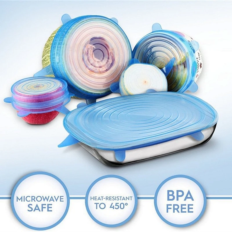 6 size Silicone Stretch Lids for bowl