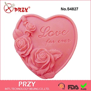 S4827 forever love soap mold heart shaped mold for soap Valentine's Day silicone moluds