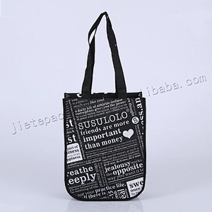 All kinds of fashion cheap black pp non woven shopping bag with handle