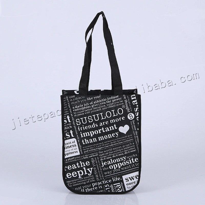 All kinds of fashion cheap black pp non woven shopping bag with handle