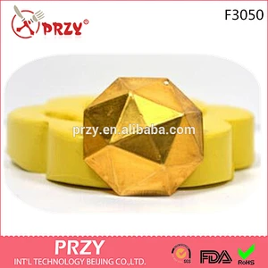 F3050 PRZY Faceted Jewel Shape Pendant Silicone Rubber Flexible Food Safe Mold Silicone Fondant Mold