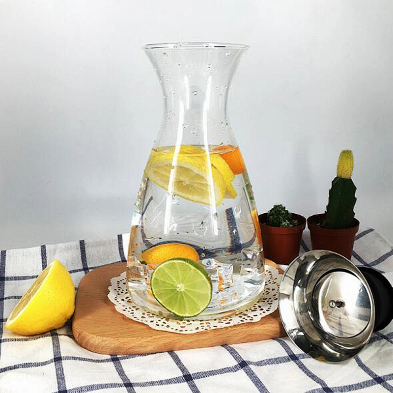 High quality triangle cold water juices bottle 1400ml glass bottle stock goods