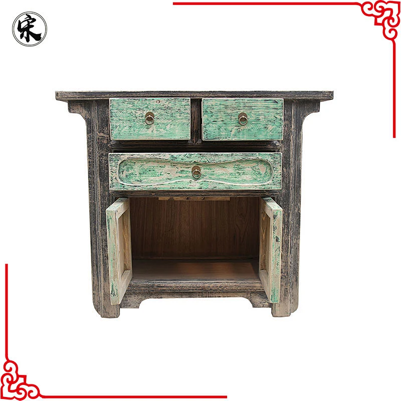 wholesale chinese antique reproduction shabby chic storage buffet furniture for store use