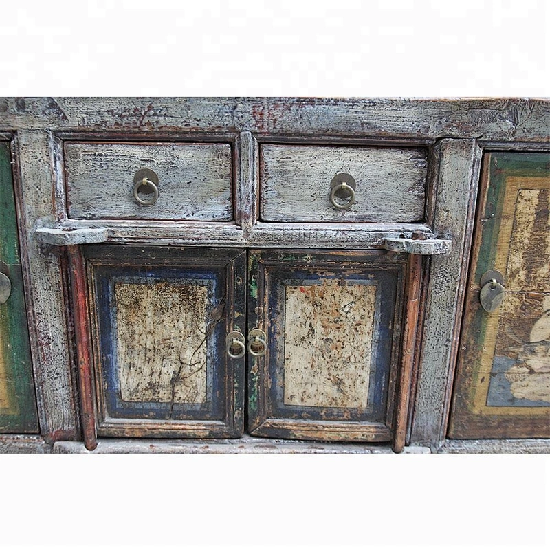 chinese antique recycled wood lacquered TV console furniture