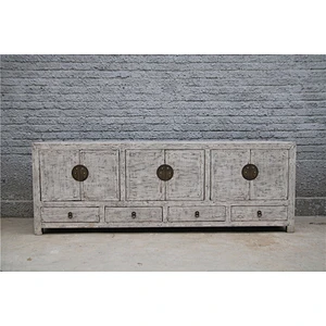 Chinese Antique TV stand& TV sideboard white wash finishes