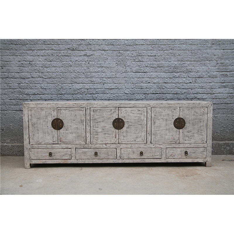 Chinese Antique TV stand& TV sideboard white wash finishes