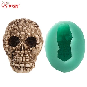 New horrorible skull Bar Crafts mold Silicone candle molds DIY fondant Cake decorations mould