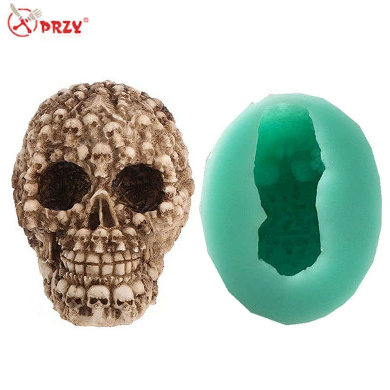 New horrorible skull Bar Crafts mold Silicone candle molds DIY fondant Cake decorations mould